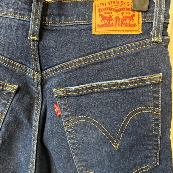 Levis Ribcage Straight Leg High Rise Jeans Women’s 29 Button Fly Blue - Picture 6 of 15